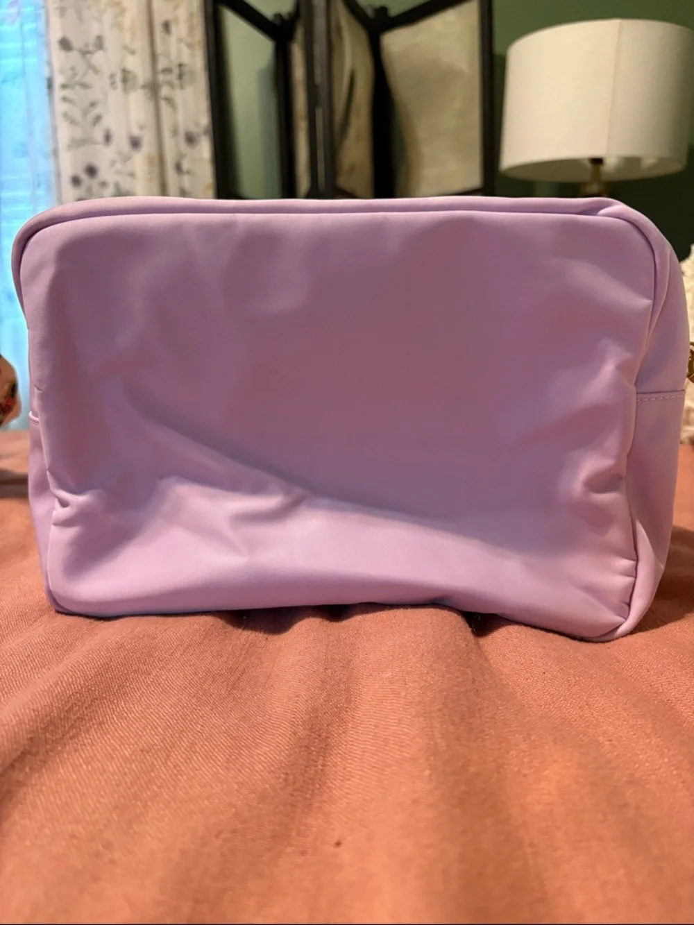 Pastel Lavender Embroidered Cosmetic Pouch - New Orleans Design SCL
